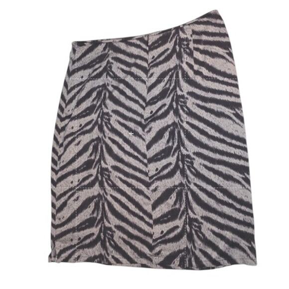 Girlfriend Italian Silk Zebra Skirt 90s Y2K Sequin Pencil Midi - Picture 4 of 11
